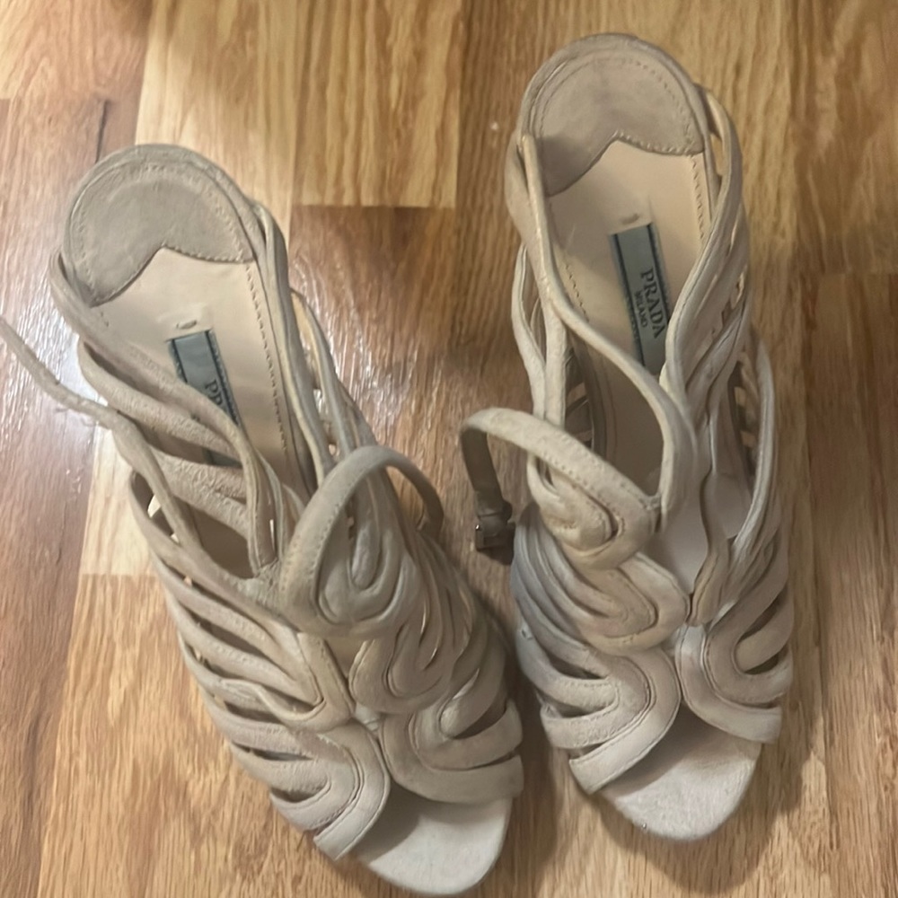 Nude Prada Heeled Sandals